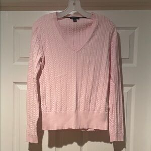 Tommy Hilfiger Pink V-Neck Sweater